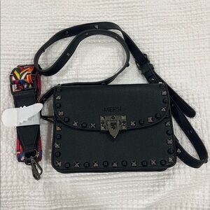 Mersi Black Studded Crossbody Bag
